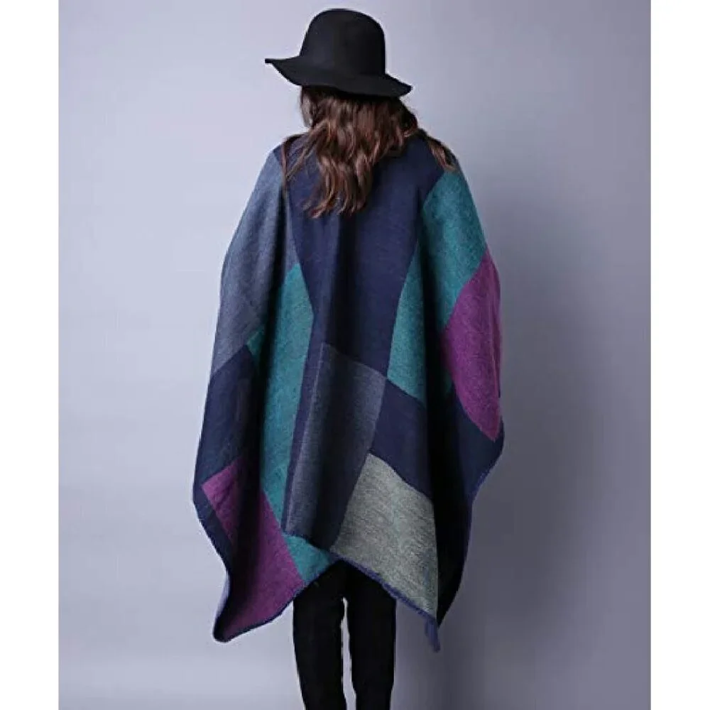 Soft Acrylic Open Front Poncho Cape Shawl Wrap One Size Fits Most